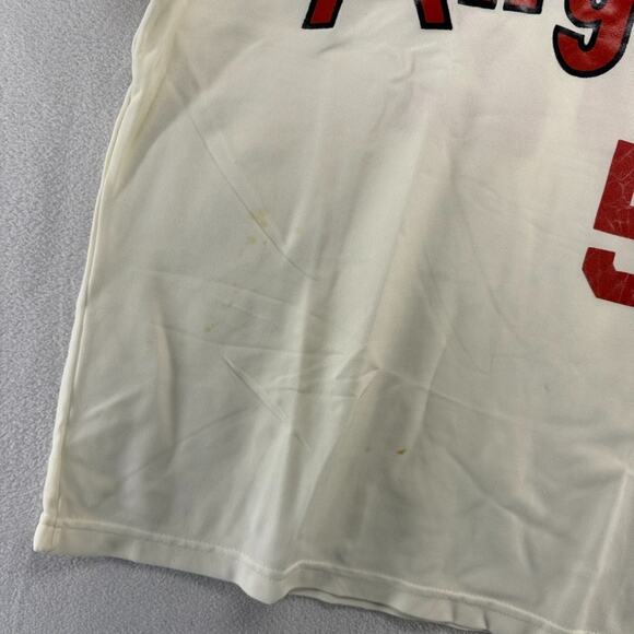 Vintage California Angels Jersey Mens XL White Sand Knit Nylon Brown #52 Stained - Picture 2 of 15